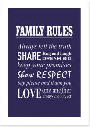 Family rules Art Print SD00009