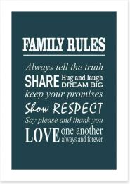 Family rules Art Print SD00010