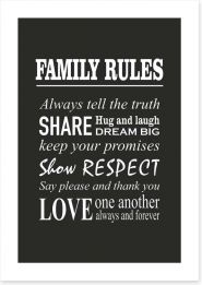 Family rules Art Print SD00012