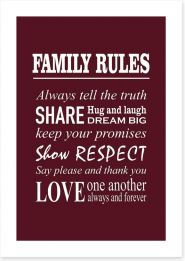 Family rules Art Print SD00013
