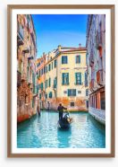 Gondola on the canal Framed Art Print 100840194