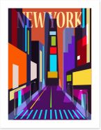 New York retro Art Print 101033824