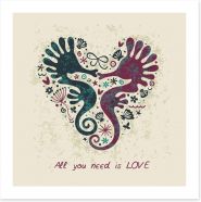 Seahorse love Art Print 101570552