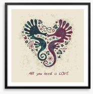 Seahorse love Framed Art Print 101570552