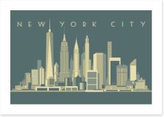 New York City deco skyline Art Print 101795910
