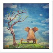 Elephant in the glade Art Print 102425490