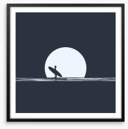 Moonrise surfer Framed Art Print 102815663