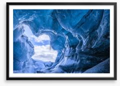 In the icicle cave Framed Art Print 104022963