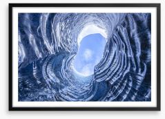 Glacial cave sky Framed Art Print 104522620