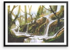 Cascades in the creek Framed Art Print 104583723