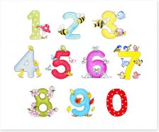 Alphabet and Numbers Art Print 105486979