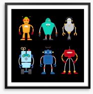 Retro robots 1 Framed Art Print 107304656