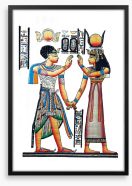 Hieroglyphic handshake Framed Art Print 10805648