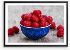Blue bowl berries Framed Art Print 108742833