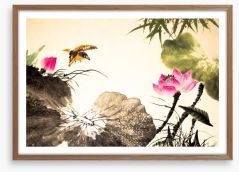 One yellow bird Framed Art Print 109571308