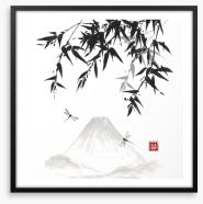 Mt Fuji dragonflies Framed Art Print 109949974