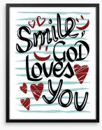 God loves you Framed Art Print 110592104