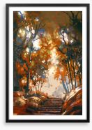 Stepping into fall Framed Art Print 111883339