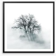Above the mist Framed Art Print 111920234