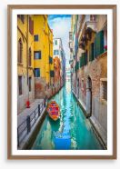 One boat canal Framed Art Print 112562942