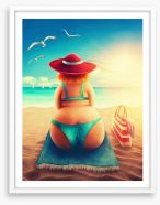 Hanging out on the beach Framed Art Print 112821922