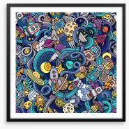 Cosmic confusion Framed Art Print 116326740