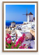 Windmills of Santorini Framed Art Print 117750464