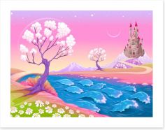Spring dawn at the fairy castle Art Print 118044874