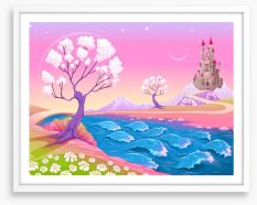 Spring dawn at the fairy castle Framed Art Print 118044874