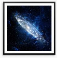 Blue light galaxy Framed Art Print 119258988
