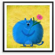 Fat blue cat Framed Art Print 120279673