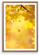 Golden ginkgo fall Framed Art Print 120312501