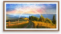 Double rainbow dawn Framed Art Print 120507532