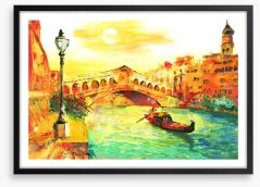 Golden Venice sunset Framed Art Print 120785599