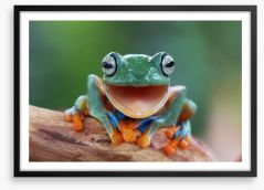 Laughing frog Framed Art Print 120932557