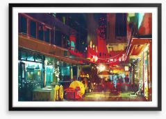 Eat street lights Framed Art Print 121050334