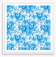 Russian blue blooms Framed Art Print 121068135