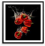 Capsicum splash Framed Art Print 121215539