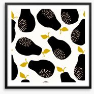 Black pears Framed Art Print 121545485