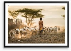 Hometime herd Framed Art Print 122058730
