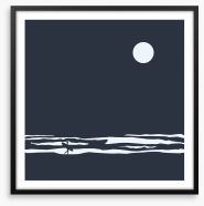 Moonlight surfer Framed Art Print 122490112
