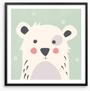 Polar bear with snowflakes Framed Art Print 123121974