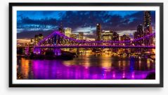 Light Up Brisbane panorama Framed Art Print 125200677