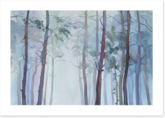 Foggy forest watercolour Art Print 125504264