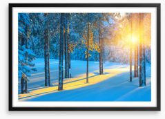 Sunbeam in the snow Framed Art Print 126008597