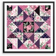 Rosy nights patchwork Framed Art Print 126660318