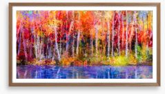Aspen trees in fall Framed Art Print 129052938