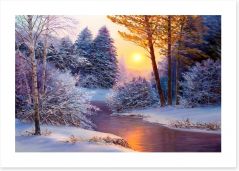Snowy river sundown Art Print 129468845