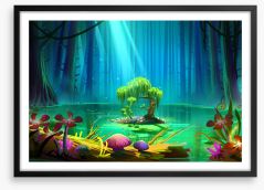 Magic lake island Framed Art Print 131179133