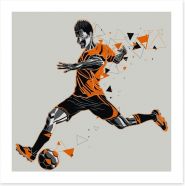 The soccer player in orange Art Print 132754412